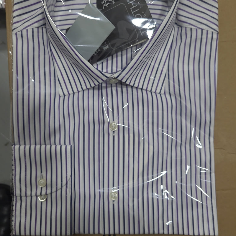 Camisa de Negocios Raya Azul Morado 71443  THOTH WEAR