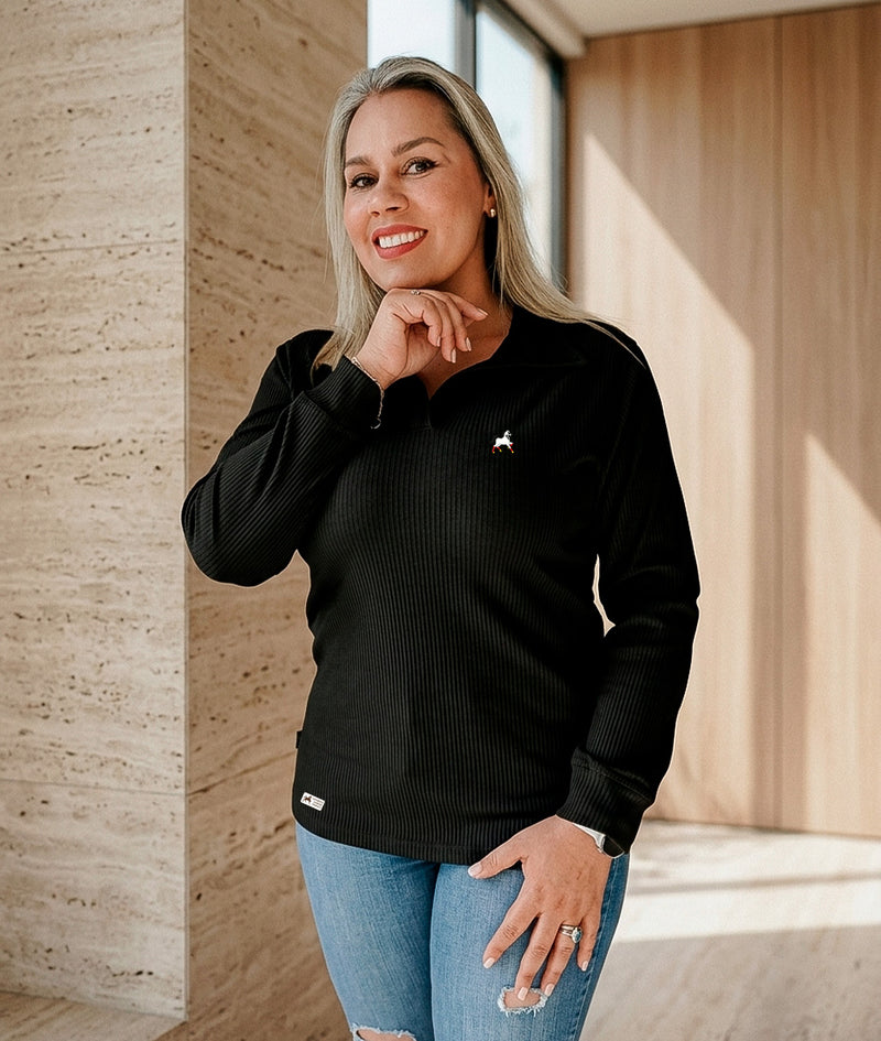 Blusa Polo manga larga