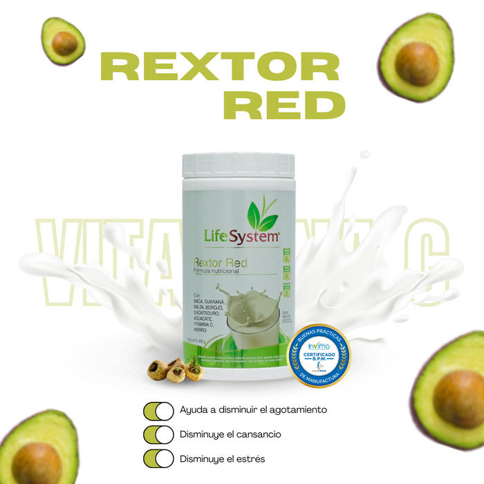 Rextor Red Life System (Agotamiento, Estrés, Sistema Inmunológico)  600 g Vainilla