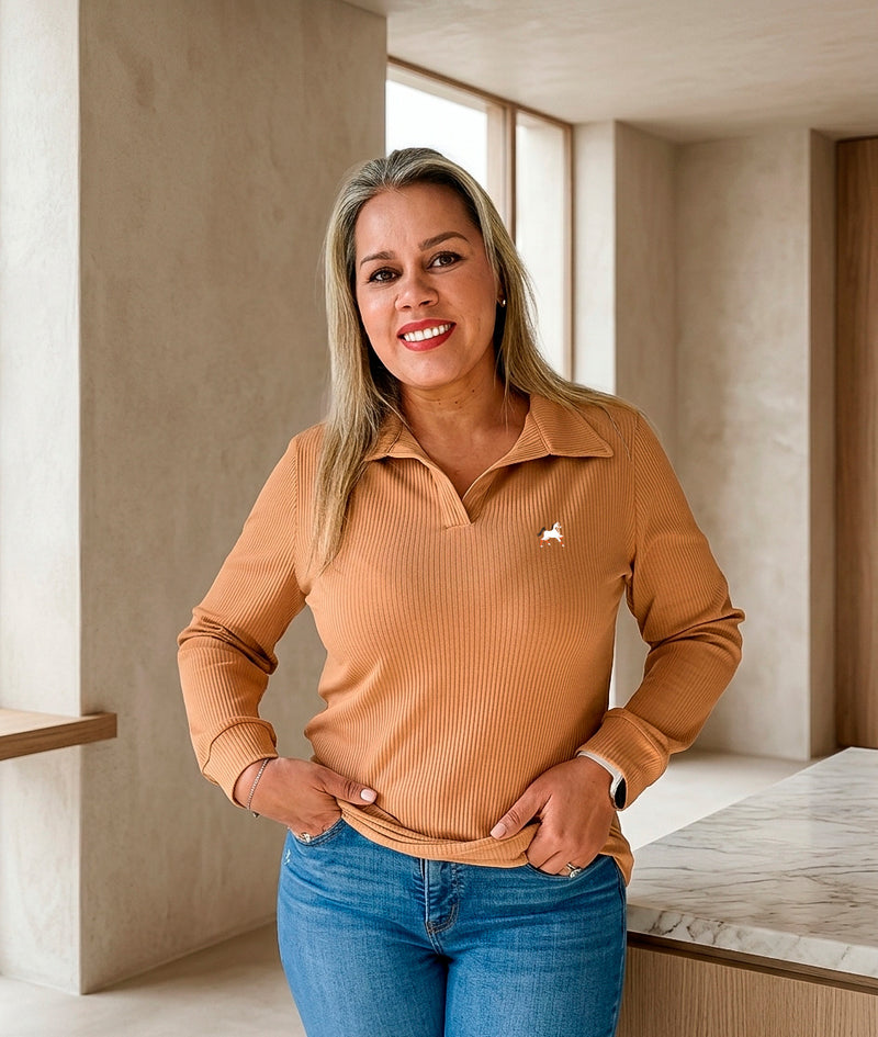 Blusa Polo manga larga