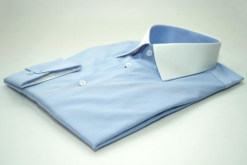 Camisa de Negocios Azul / Cuello Blanco  3422-2 THOTH WEAR (6218051354810)