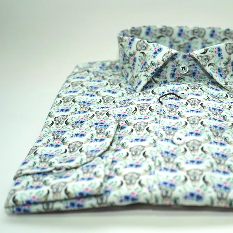 Camisa Casual Blanca / Cuernos – 100 THOTH WEAR (6219768856762)