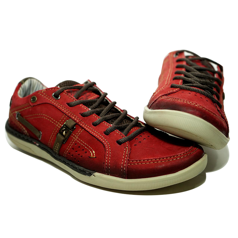 Zapatos Casual Sport Rojo pardo Diagonal – 14009-07 THOTH WEAR (6223126200506)