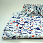 Camisa Casual Blanca / Barcos THOTH WEAR (6218478780602)