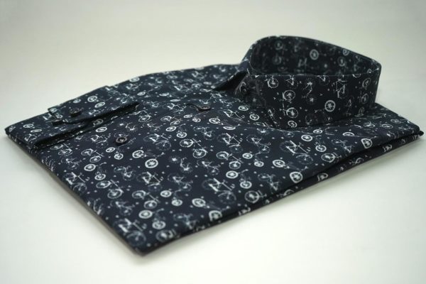 Camisa Casual Azul Bicletas – 160 THOTH WEAR (6219783372986)