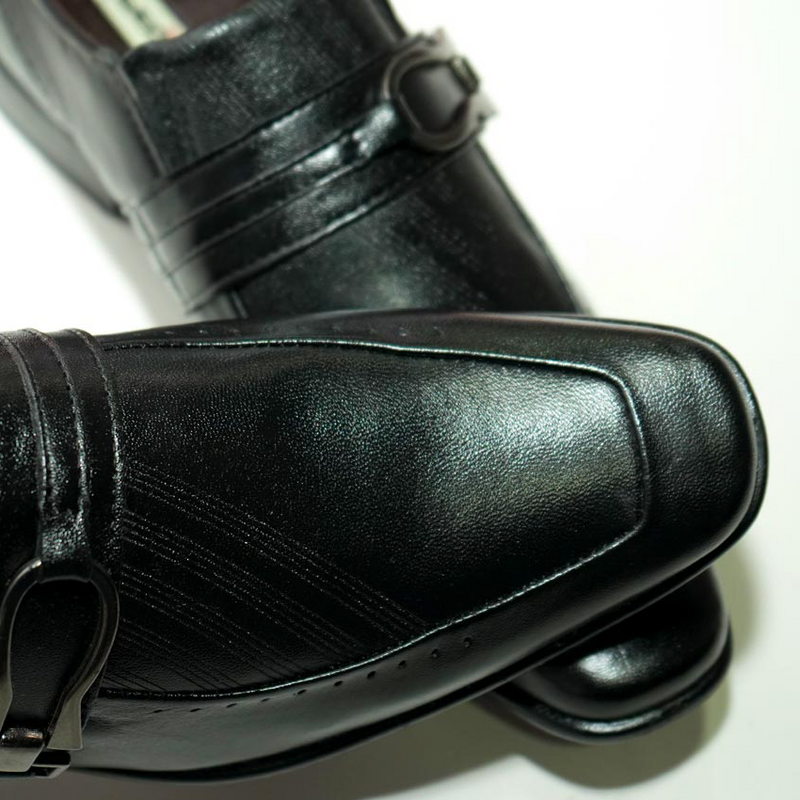 Zapatos Clásico Jet Black Hebilla Diagonal – 22008-1 THOTH WEAR (6628072915130)