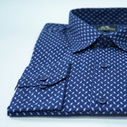 Camisa Casual Print Azul Cuadros Blancos – 60165 THOTH WEAR (6219784585402)