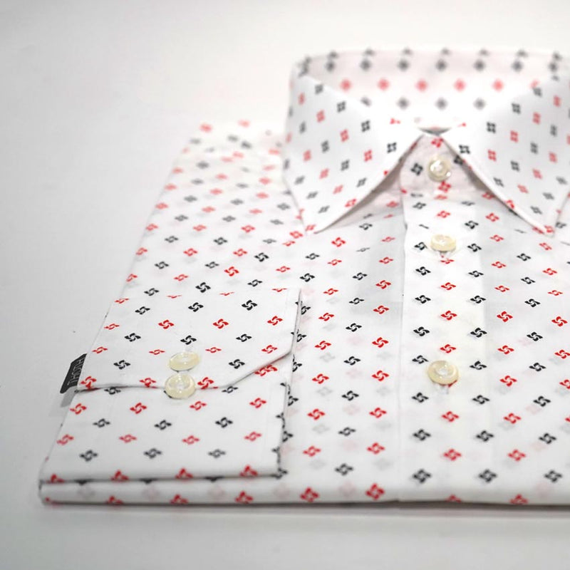 Camisa Casual Blanca Espiral Rojo / Negro – 60263 THOTH WEAR (6219776229562)