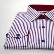 Camisa Casual Raya Bco / Azul Cuello Vino – 61501 THOTH WEAR (6222939390138)