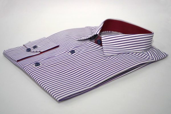Camisa Casual Raya Bco / Azul Cuello Vino – 61501 THOTH WEAR (6222939390138)