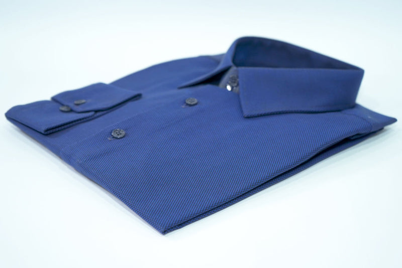 Camisa Casual Azul Oscuro Rombo 66108-1 THOTH WEAR (6218468425914)