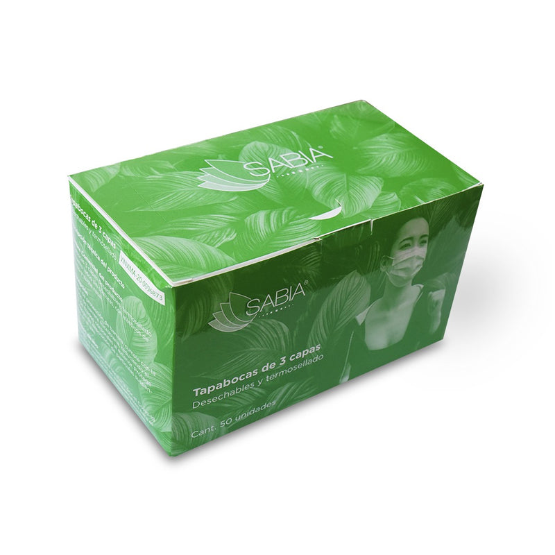 Caja de Tapabocas quirúrgico  Sabia x 50 Unidades (6622134829242)