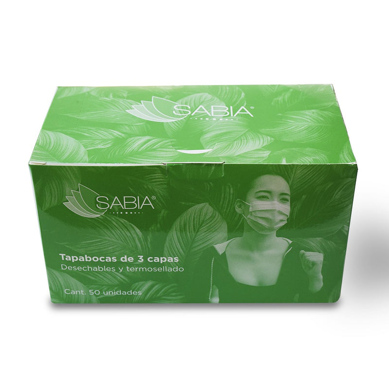 Caja de Tapabocas quirúrgico  Sabia x 50 Unidades (6622134829242)