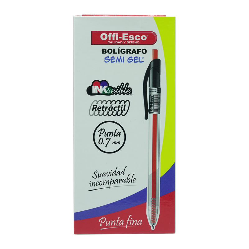 Bolígrafo Semi Gel Retráctil  por  12 und (7485016965348)