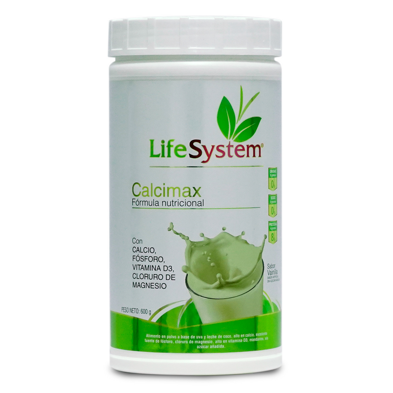Calcimax (Fortalecimiento de huesos ,sistema inmunológico, Defensas) Life System 600 g Vainilla (6847172640954)