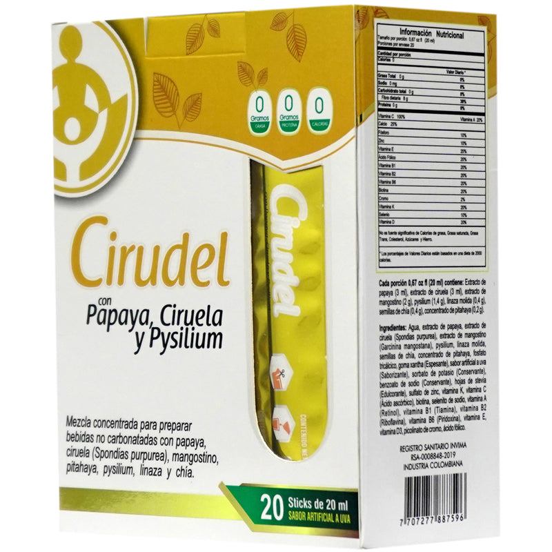 Cirudel 20 Sticks Sabor artificial a Uva (7442321506532)