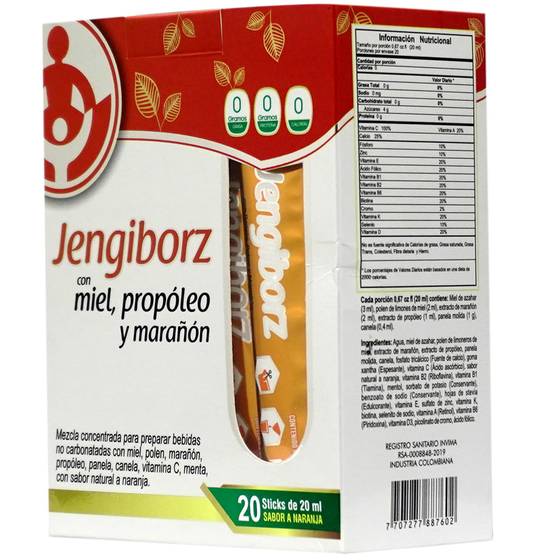 Jengiborz 20 Sticks Sabor a Naranja (7442210193636)