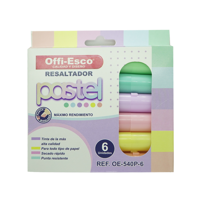 Resaltadores Pastel por 6 und (7492047962340)